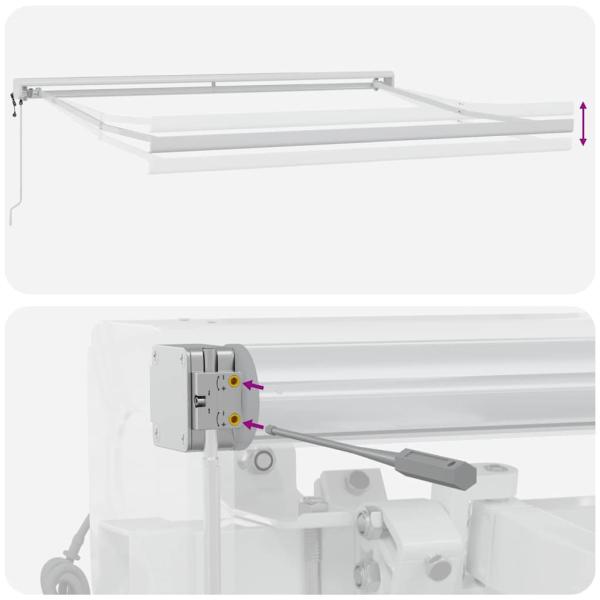 Automatische Einziehbare Markise Hellgrau 350x250 cm, Markisenersatzstoff für 3.5x2.5 m Rahmen Hellgrau