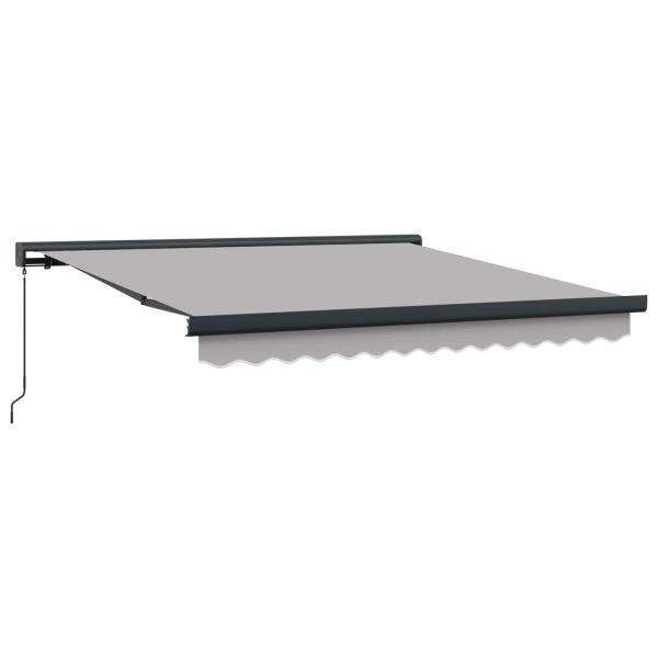 Manuelle Einziehbare Markise Hellgrau 350x250 cm, Markisen-Ersatzstoff für 3.5x2.5 m Rahmen Hellgrau