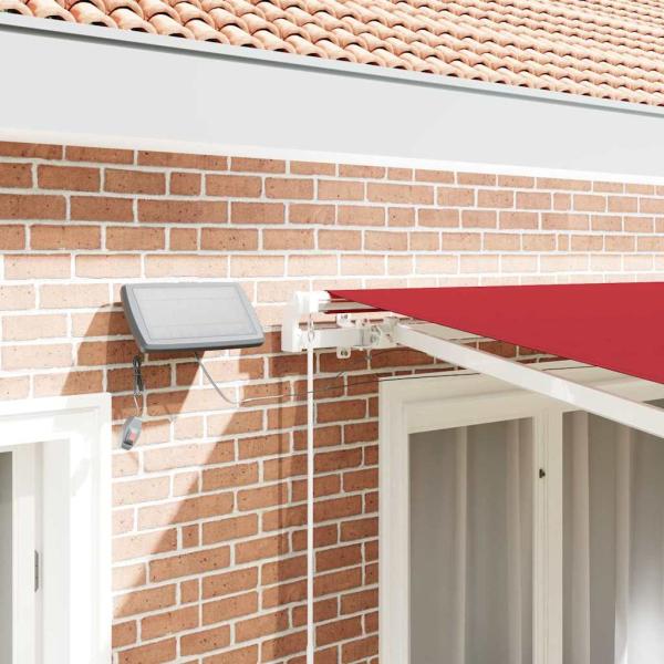 manuelle einziehbare Markise mit LED Rot 350x250 cm, Markisen-Ersatzstoff für 3.5x2.5 m Rahmen Rot