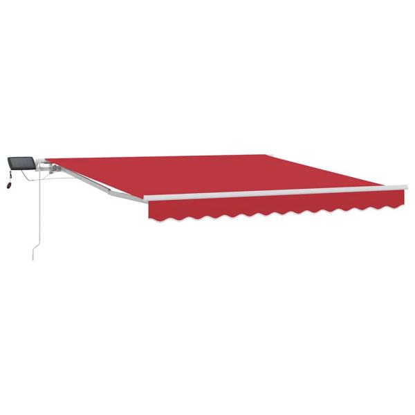 manuelle einziehbare Markise mit LED Rot 350x250 cm, Markisen-Ersatzstoff für 3.5x2.5 m Rahmen Rot