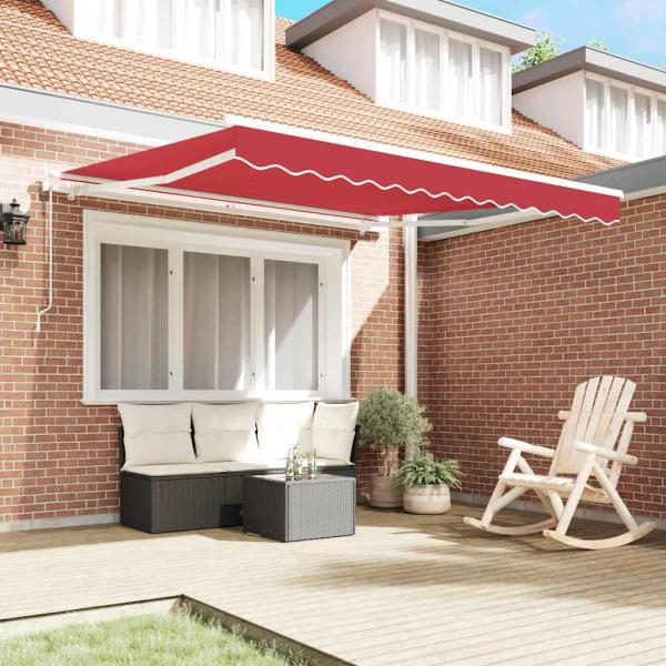 Automatische Einziehmarkise Rot 350x250 cm, Markisen Ersatzstoff für 3,5x2,5 m Rahmen Rot