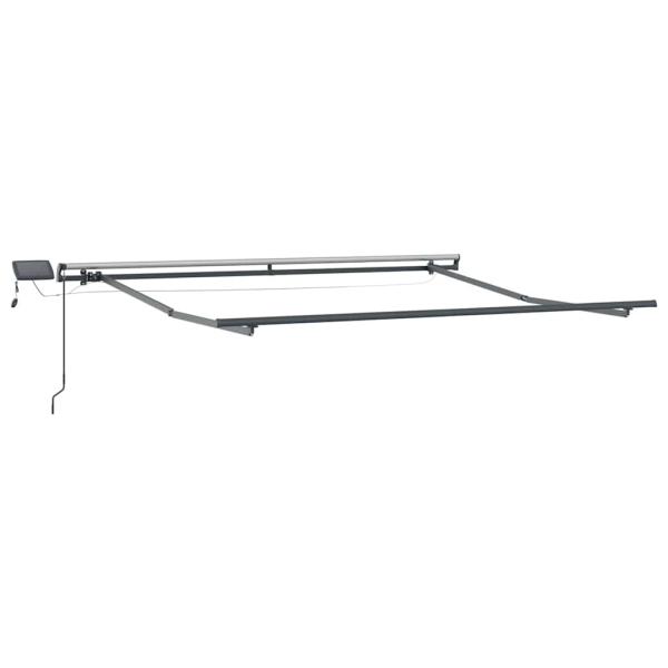 manuelle einziehbare Markise mit LED rot 350x250 cm, Markisen-Ersatzstoff für 3.5x2.5 m Rahmen rot