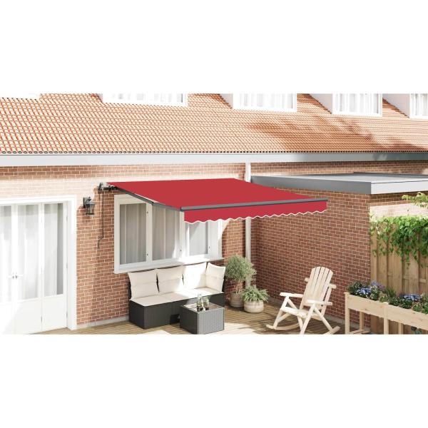 Automatische Einziehbare Markise Rot 350x250 cm, Markisenersatzstoff für 3.5x2.5 m Rahmen Rot