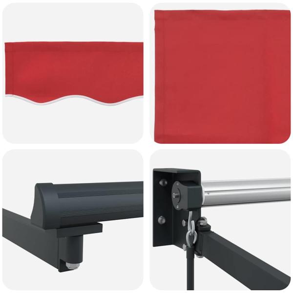 Manuelle einziehbare Markise Rot 350x250 cm, Markisen Ersatzstoff für 3,5x2,5 m Rahmen Rot