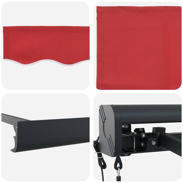Automatische einziehbare Markise Rot 350x250 cm, Markisenersatzstoff für 3,5x2,5 m Rahmen Rot