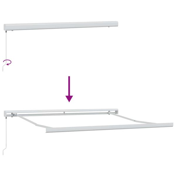 manuelle einziehbare Markise Grün und Gelb 350x250 cm, Markisenersatzstoff für 3,5x2,5 m Rahmen Grün und Gelb