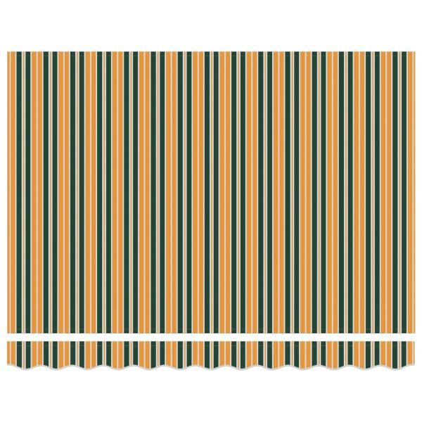 ARDEBO.de - Automatische einziehbare Markise Grün und Gelb 350x250 cm, Markisenersatzgewebe für Rahmen 3,5x2,5 m Grün und Gelb
