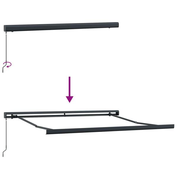 ARDEBO.de - manuelle einziehbare Markise Grün und Gelb 350x250 cm, Markisen-Ersatzstoff für 3.5x2.5 m Rahmen Grün und Gelb