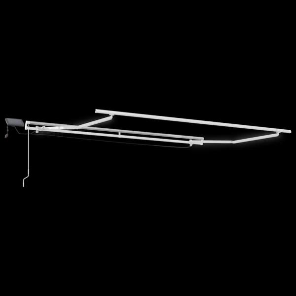 Manuelle Einziehbare Markise mit LED in Grün und Weiß 350x250 cm, Markisenersatzstoff für 3,5x2,5 m Rahmen in Grün und Weiß