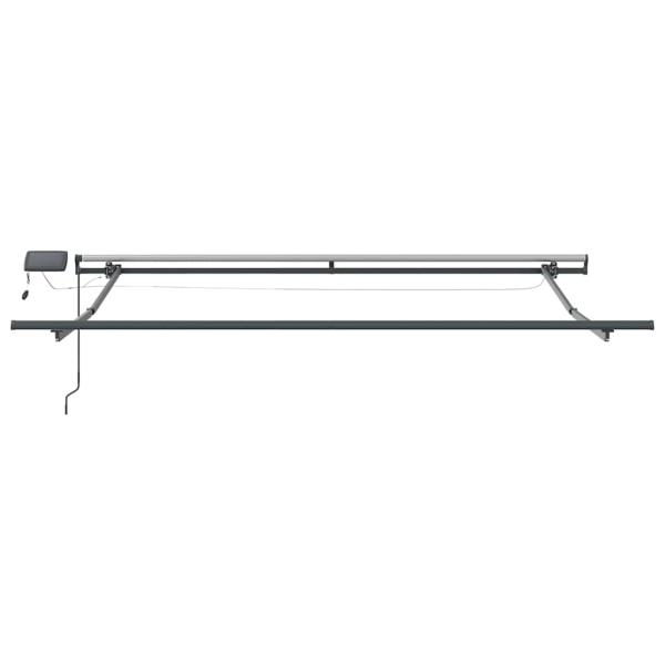 Manuelle Einziehbare Markise mit LED Grün und Weiß 350x250 cm, Markisen-Ersatzstoff für 3,5x2,5 m Rahmen Grün und Weiß