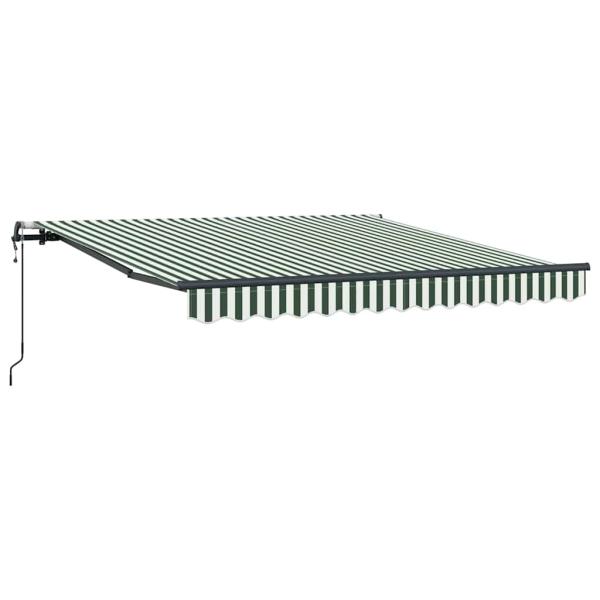 Automatische Einziehbare Markise Grün und Weiß 350x250 cm, Markisenersatzstoff für 3.5x2.5 m Rahmen Grün und Weiß