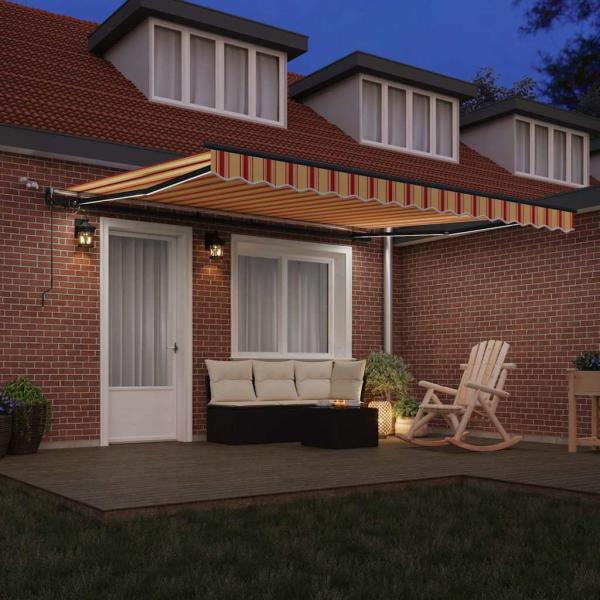 Automatische einziehbare Markise mit LED Gelb und Orange 400x300 cm