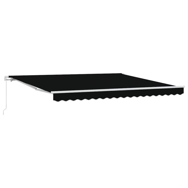Manuelle Einziehbare Markise Schwarz 400x300 cm, Markisenersatzstoff für 4x3 m Rahmen Schwarz