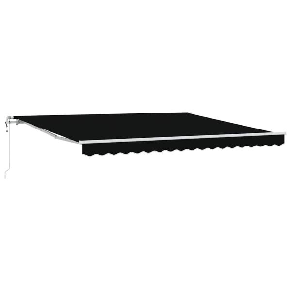 Automatische einziehbare Markise Schwarz 400x300 cm, Markisenersatzgewebe für 4x3 m Rahmen Schwarz
