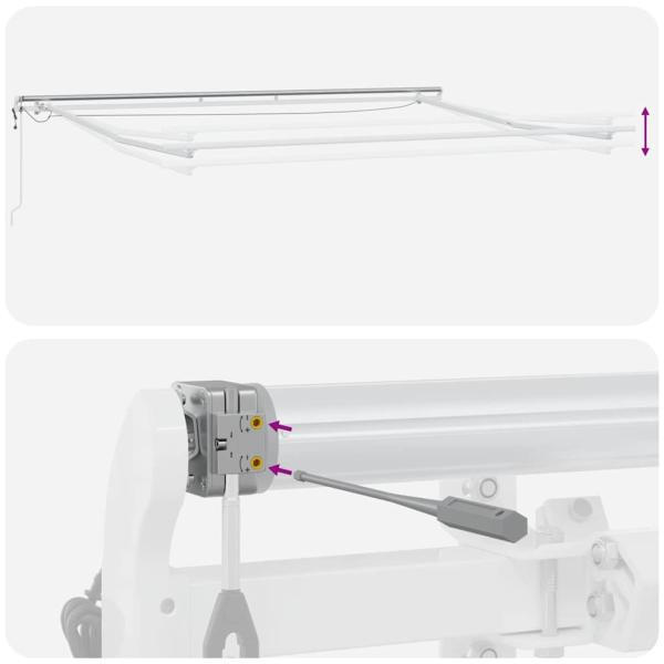automatische ausziehbare Markise mit LED Schwarz 400x300 cm, Markisen-Ersatzstoff für Rahmen 4x3 m Schwarz