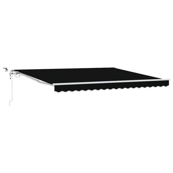 automatische ausziehbare Markise mit LED Schwarz 400x300 cm, Markisen-Ersatzstoff für Rahmen 4x3 m Schwarz
