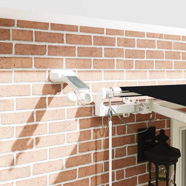 automatische ausziehbare Markise mit LED Schwarz 400x300 cm, Markisen-Ersatzstoff für Rahmen 4x3 m Schwarz