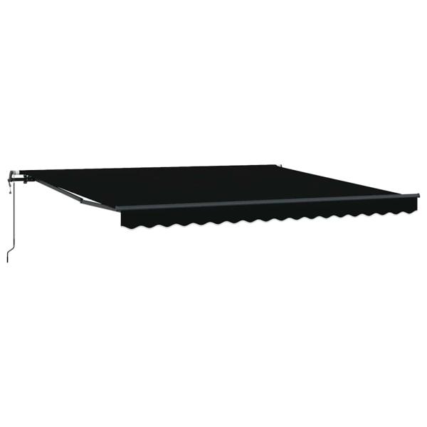 Automatische Einziehbare Markise Schwarz 400x300 cm, Markisenersatzstoff für 4x3 m Rahmen Schwarz