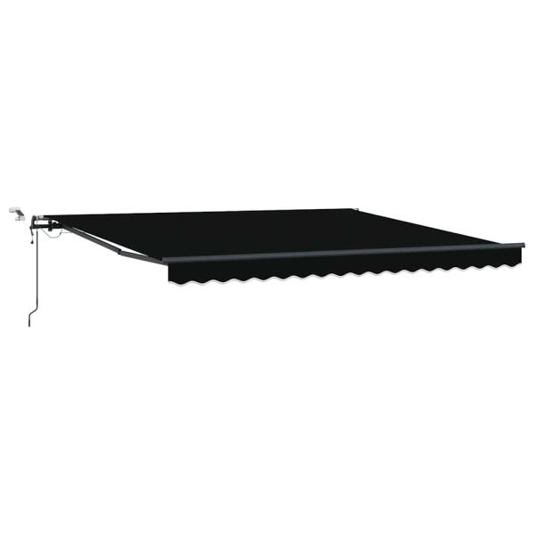 Automatische einziehbare Markise mit LED Schwarz 400x300 cm, Markise Austauschstoff für 4x3 m Rahmen Schwarz