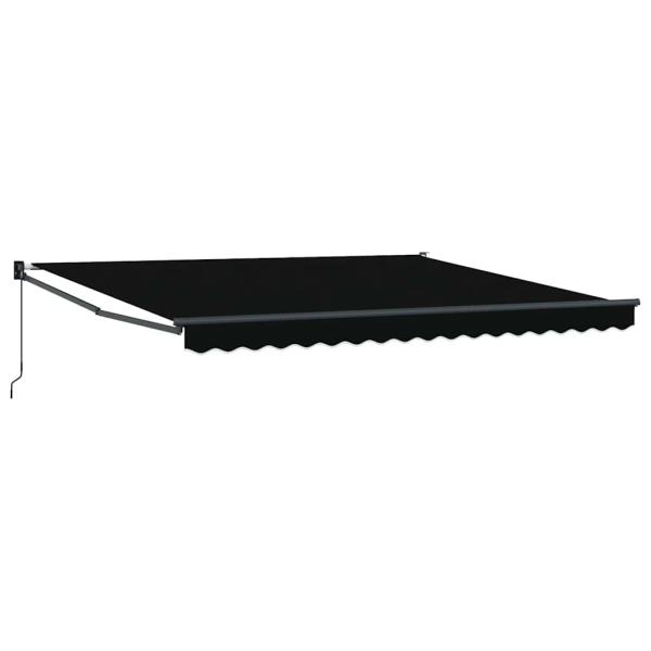 Manuelle Einziehbare Markise Schwarz 400x300 cm, Markisenstoff Ersatz für 4x3 m Rahmen Schwarz