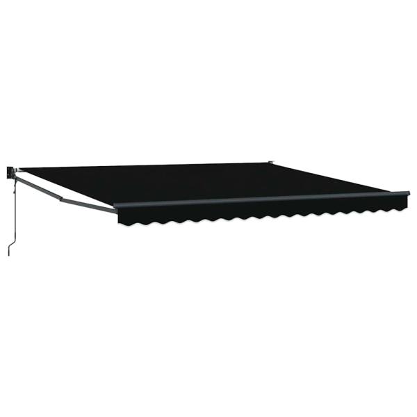 ARDEBO.de - automatische einziehbare Markise Schwarz 400x300 cm, Markisen-Ersatzstoff für Rahmen 4x3 m Schwarz