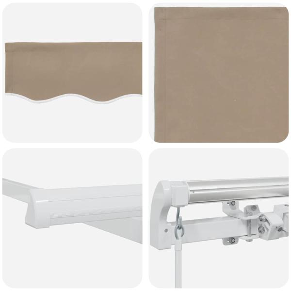 Manuelle Einziehbare Markise Beige 400x300 cm, Markisenersatzgewebe für 4x3 m Rahmen Beige