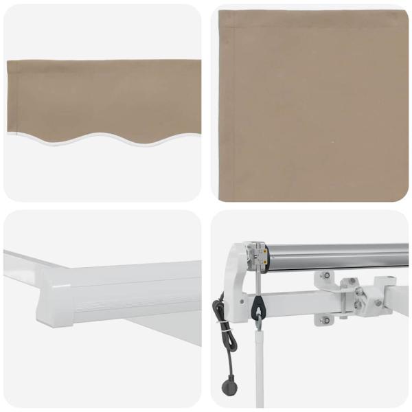 Automatische Einziehbare Markise Beige 400x300 cm, Markisen-Ersatzstoff für 4x3 m Rahmen Beige