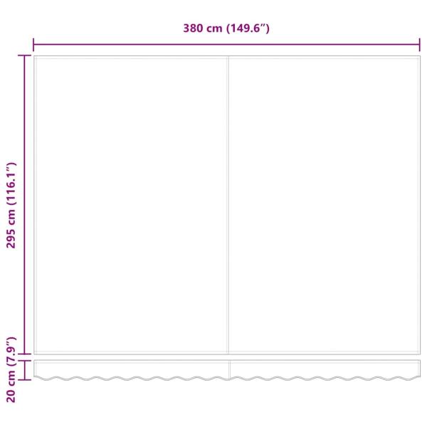 manuelle einziehbare Markise mit LED Beige 400x300 cm, Markisen-Ersatzstoff für 4x3 m Rahmen Beige