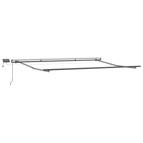 manuelle einziehbare Markise mit LED Beige 400x300 cm, Markisen-Ersatzstoff für 4x3 m Rahmen Beige