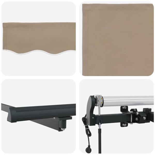 Automatische Einziehbare Markise Beige 400x300 cm, Markisen-Ersatzstoff für 4x3 m Rahmen Beige