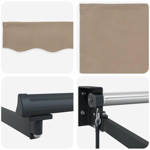 Manuelle Einziehbare Markise Beige 400x300 cm, Markiseneinsatzstoff für 4x3 m Gestell Beige