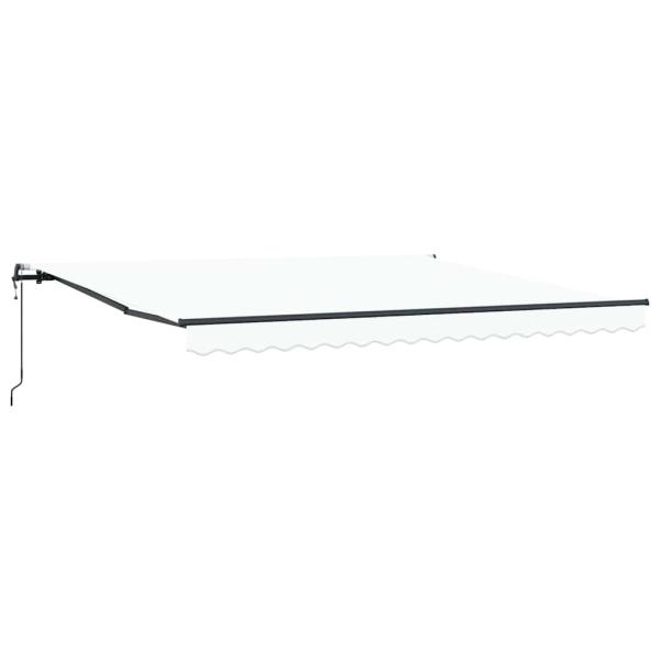 Automatische Einziehbare Markise Weiß 400x300 cm, Markisen-Ersatzstoff für 4x3 m Rahmen Weiß