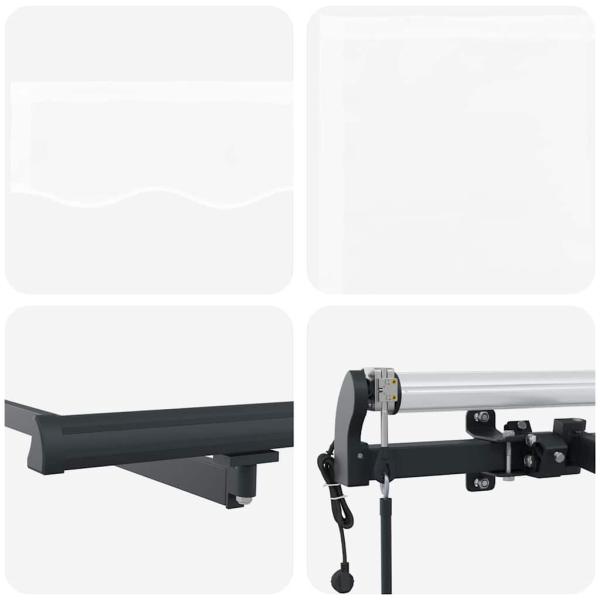 Automatische Einziehbare Markise Weiß 400x300 cm, Markisen-Ersatzstoff für 4x3 m Rahmen Weiß