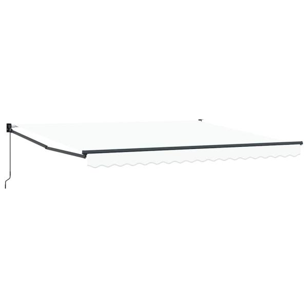 manuelle einziehbare Markise Weiß 400x300 cm, Markisenersatzstoff für 4x3 m Rahmen Weiß