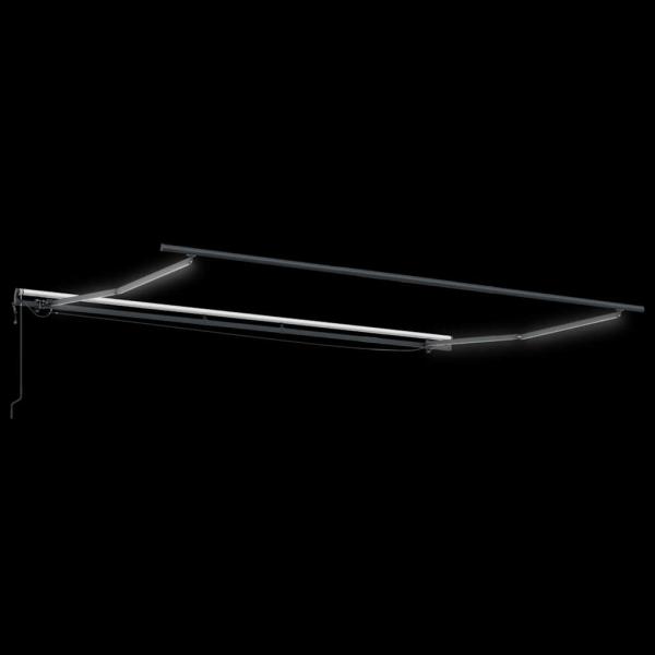 Automatische Einziehbare Markise mit LED Hellgrau 400x300 cm, Markisenersatzstoff für 4x3 m Rahmen Hellgrau