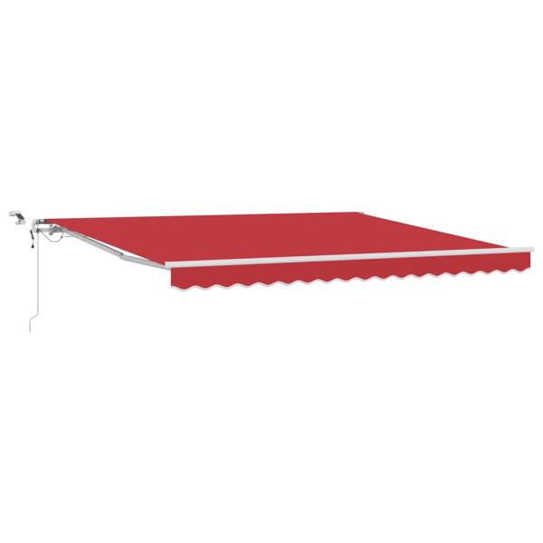 Automatische einziehbare Markise mit LED Rot 400x300 cm, Markisenersatzstoff für 4x3 m Rahmen Rot