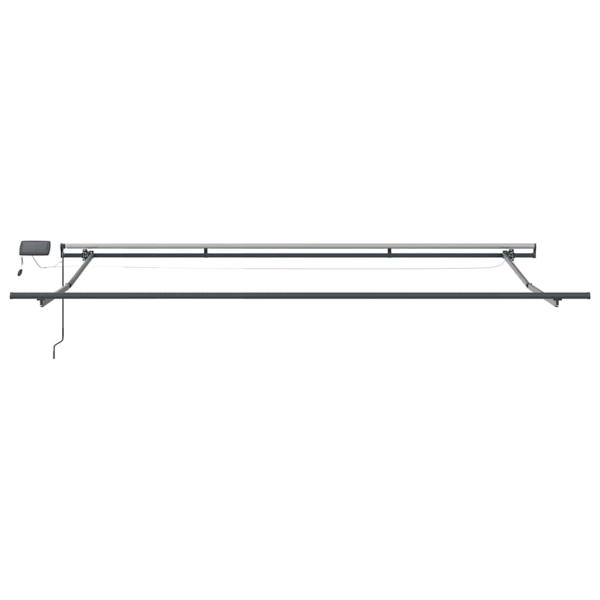 Manuelle aufrollbare Markise mit LED Rot 400x300 cm, Markisenersatzstoff für 4x3 m Rahmen Rot