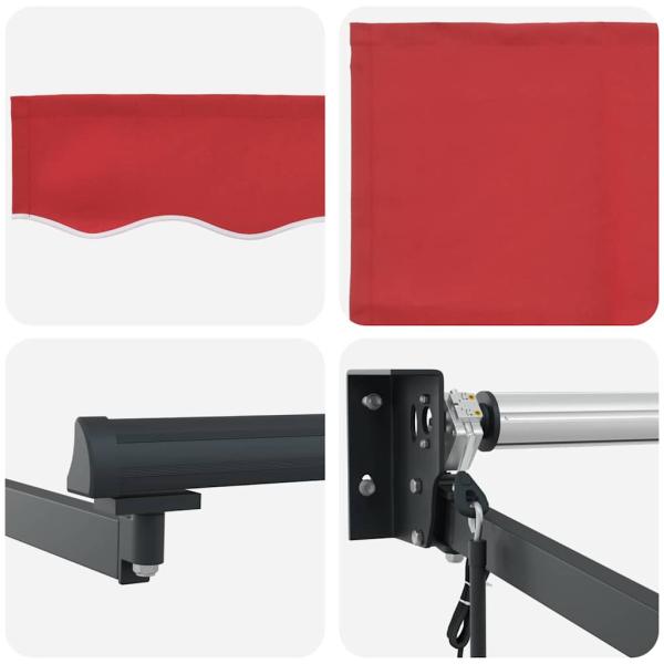 Automatische Einziehbare Markise Rot 400x300 cm, Markisenersatzstoff für 4x3 m Rahmen Rot