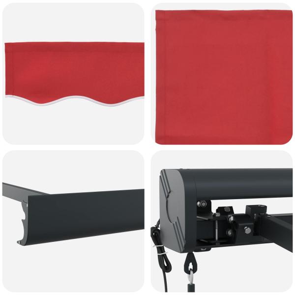 Automatische einziehbare Markise Rot 400x300 cm, Markisenersatzstoff für 4x3 m Rahmen Rot