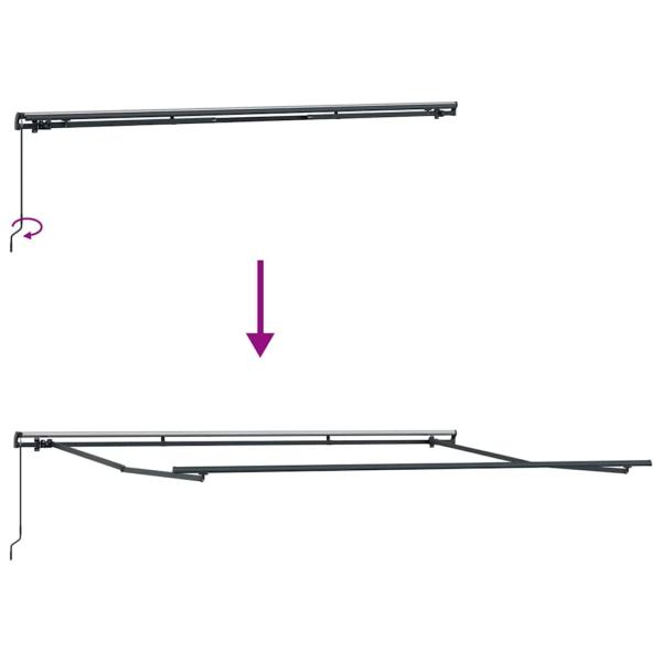 manuelle einziehbare Markise Grün und Gelb 400x300 cm, Markisenersatzstoff für 4x3 m Rahmen Grün und Gelb