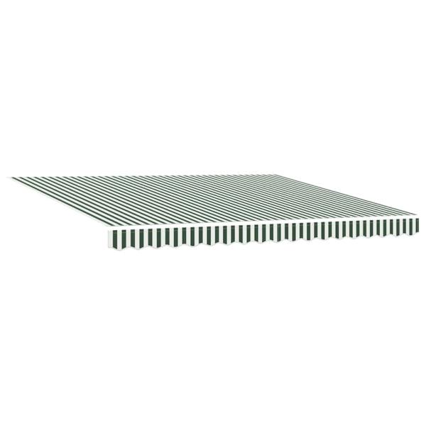 Automatische Einziehbare Markise Grün und Weiß 400x300 cm, Markisen-Ersatzstoff für 4x3 m Gestell Grün und Weiß