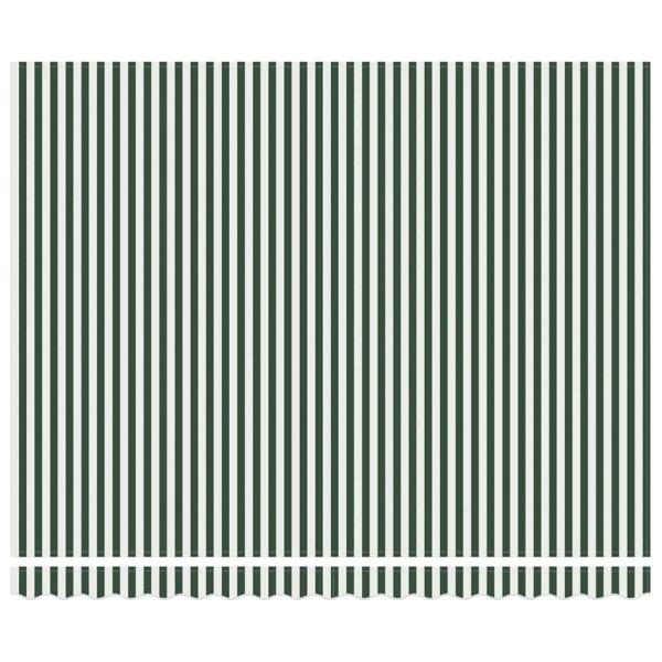 Automatische Einziehbare Markise Grün und Weiß 400x300 cm, Markisen-Ersatzstoff für 4x3 m Gestell Grün und Weiß