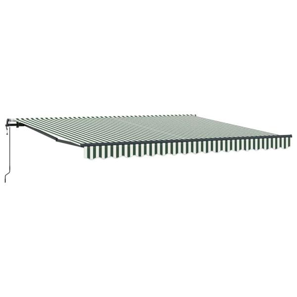 Automatische Einziehbare Markise Grün und Weiß 400x300 cm, Markisenersatzstoff für 4x3 m Rahmen Grün und Weiß