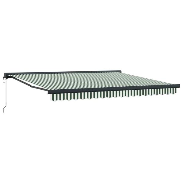 Automatische einziehbare Markise Grün und Weiß 400x300 cm, Markisen-Ersatzstoff für 4x3 m Rahmen Grün und Weiß