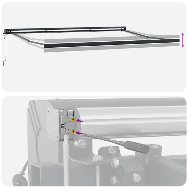 Automatische einziehbare Markise Grün und Weiß 400x300 cm, Markisen-Ersatzstoff für 4x3 m Rahmen Grün und Weiß