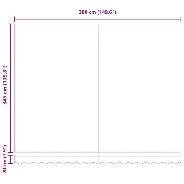 Manuelle einziehbare Markise Schwarz 400x350 cm, Markisenersatzstoff für 4x3,5 m Rahmen Schwarz