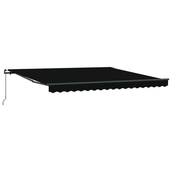 Manuelle einziehbare Markise Schwarz 400x350 cm, Markisenersatzstoff für 4x3,5 m Rahmen Schwarz