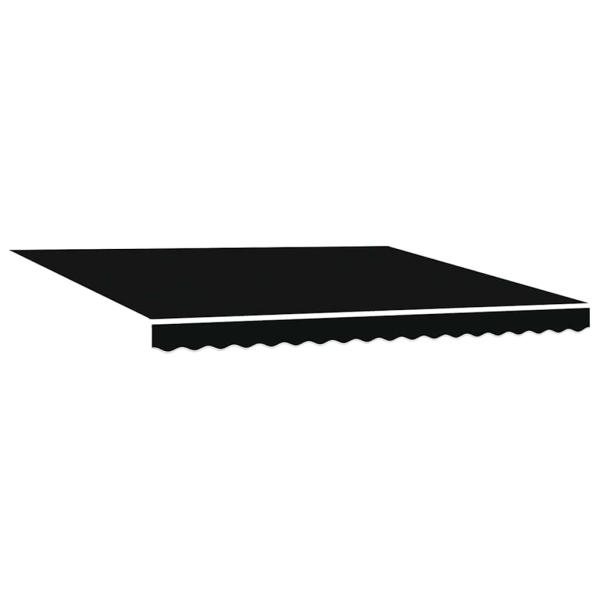 manuelle einziehbare Markise mit LED Schwarz 400x350 cm, Markisen-Ersatzstoff für 4x3,5 m Rahmen Schwarz