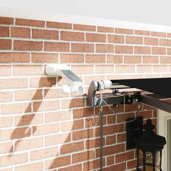 Automatische einziehbare Markise mit LED Schwarz 400x350 cm, Markisenersatzstoff für 4x3,5 m Rahmen Schwarz