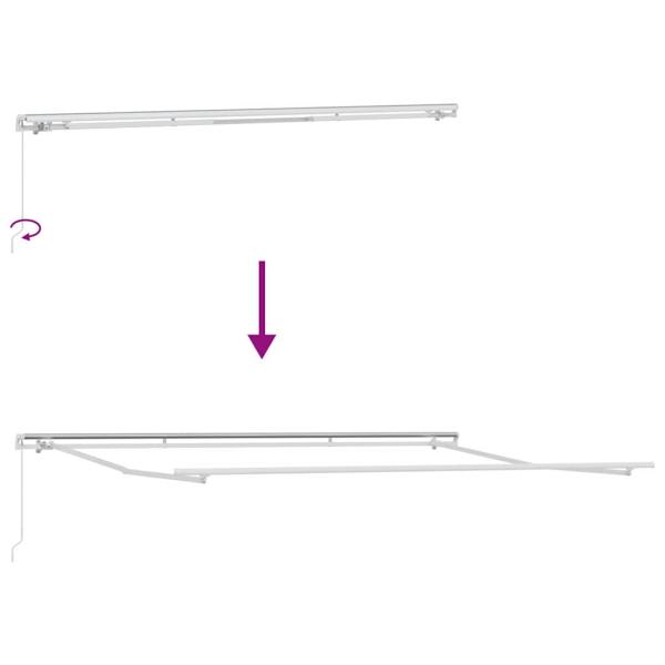 manuelle einziehbare Markise Weiß 400x350 cm, Markisen Ersatzstoff für Rahmen 4x3,5 m Weiß